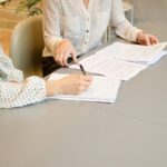 law clerk working with a client